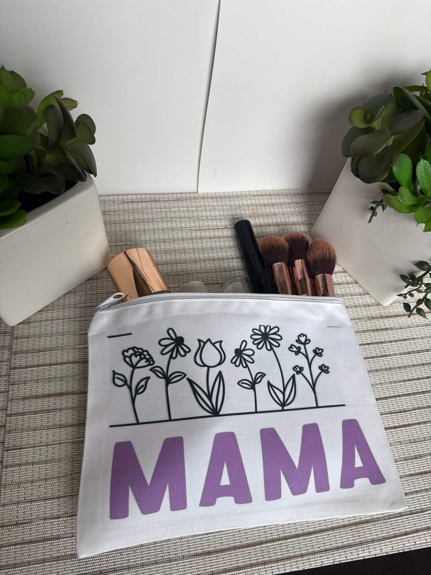 Wildflower Mama Makeup Bag