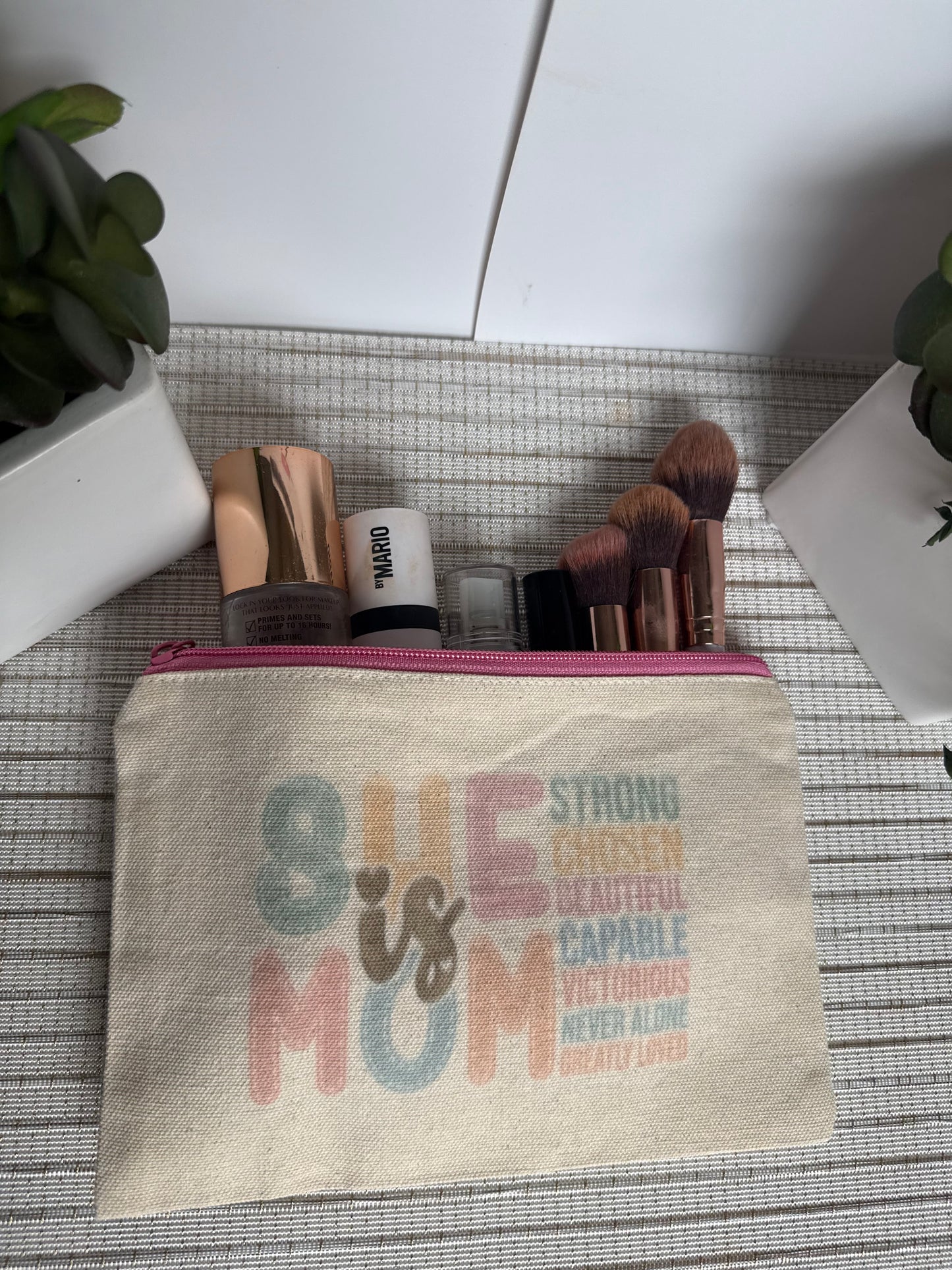 Beautiful Mom Affirmation Makeup Bag