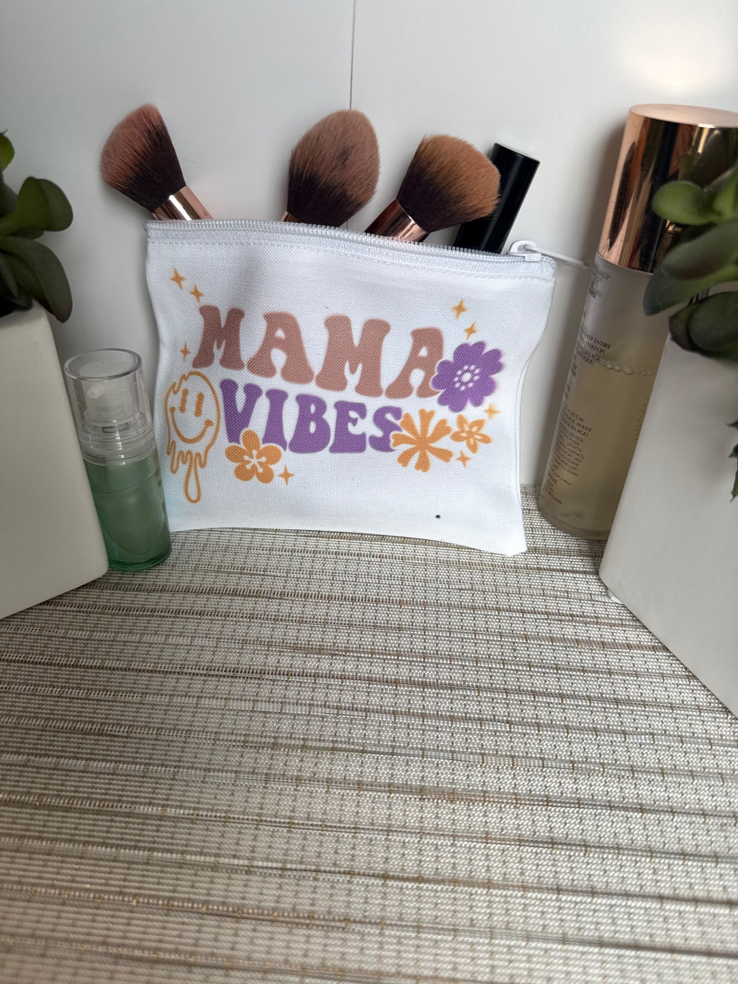 Mama Vibes Cosmetic & Makeup Bag