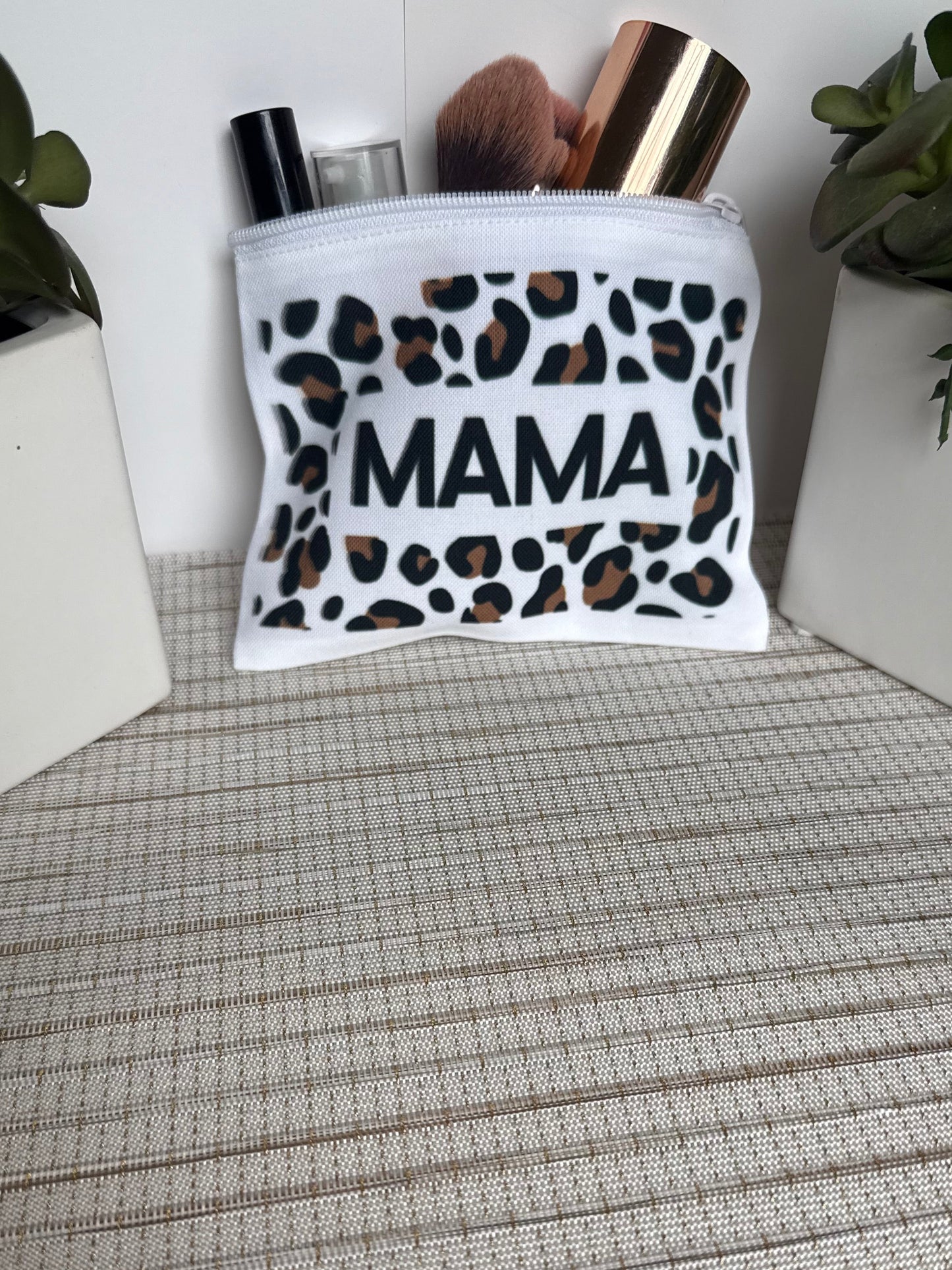 Mama Leopard print Makeup Bag