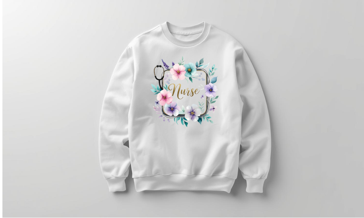 Floral Grace Nurse Graphic