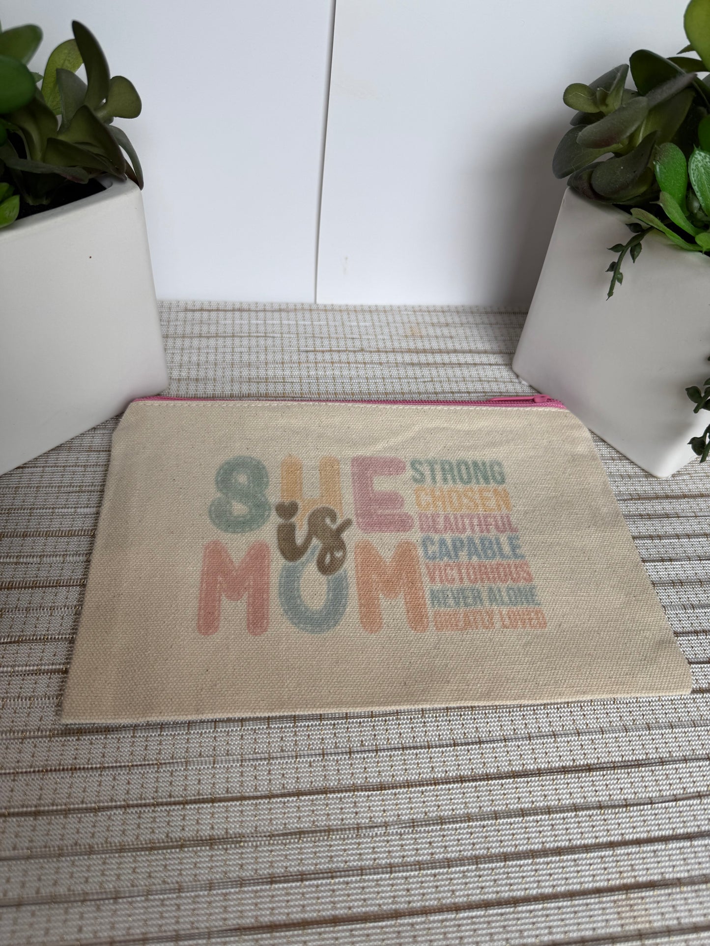 Beautiful Mom Affirmation Makeup Bag