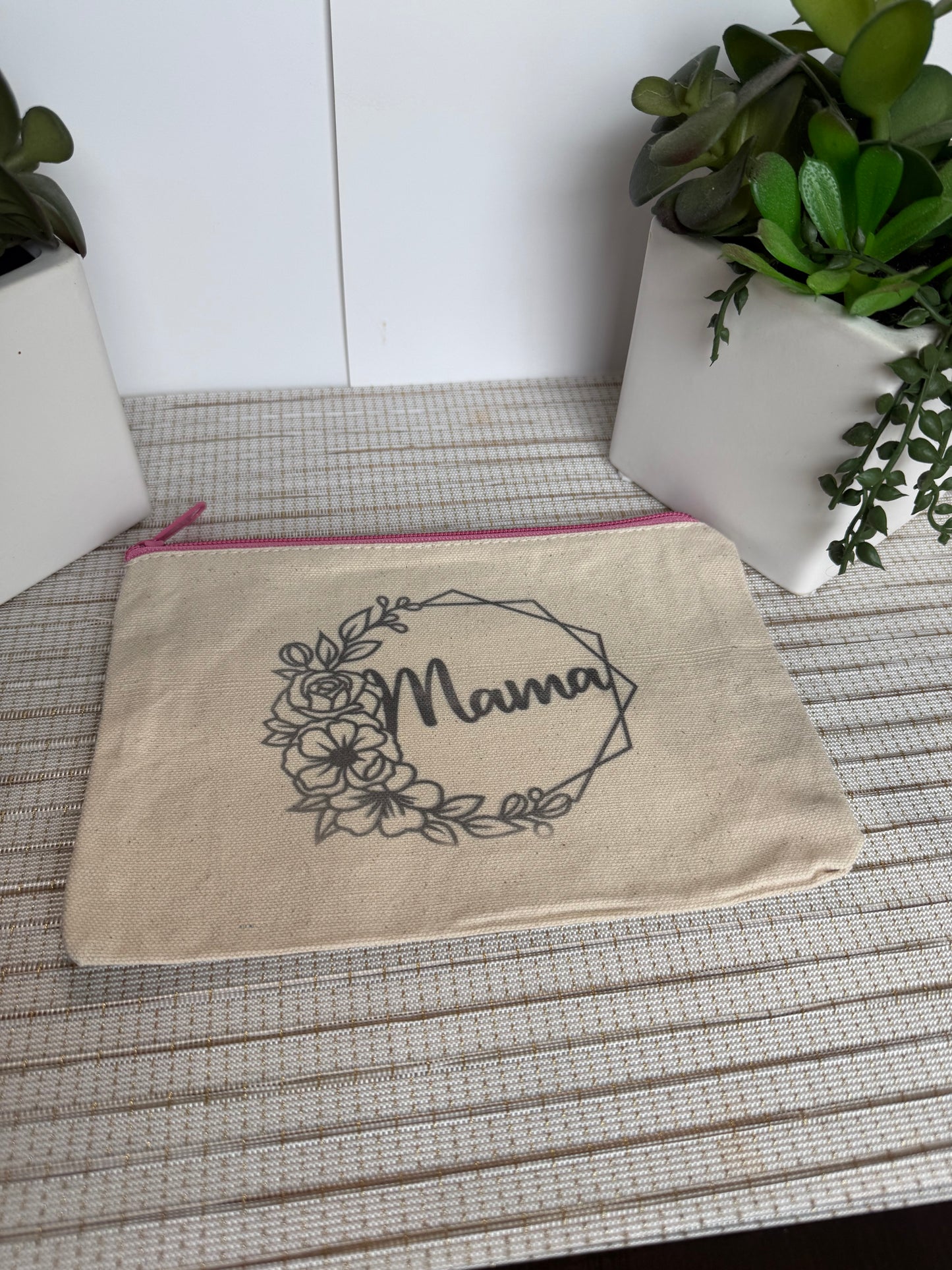 Floral Mama Canvas Makeup Bag