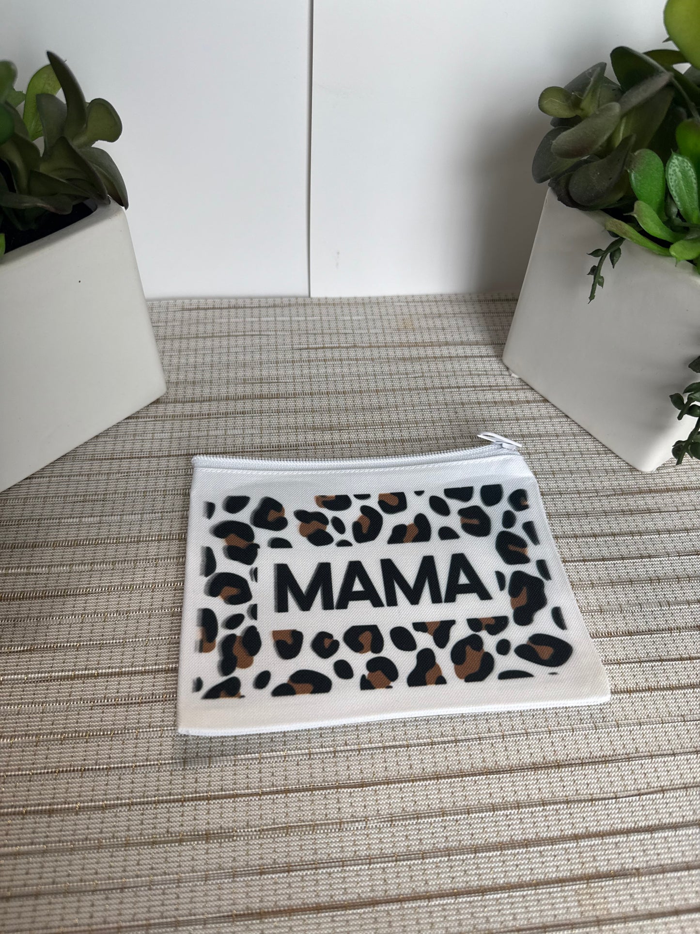 Mama Leopard print Makeup Bag