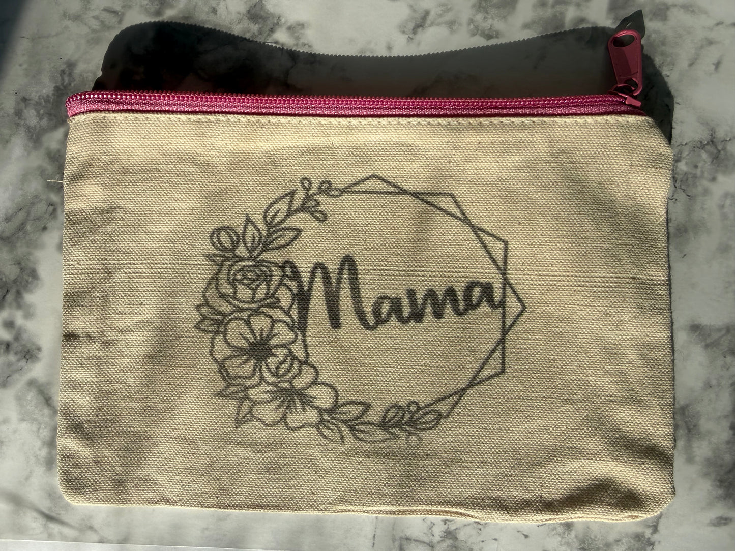 Floral Mama Canvas Makeup Bag