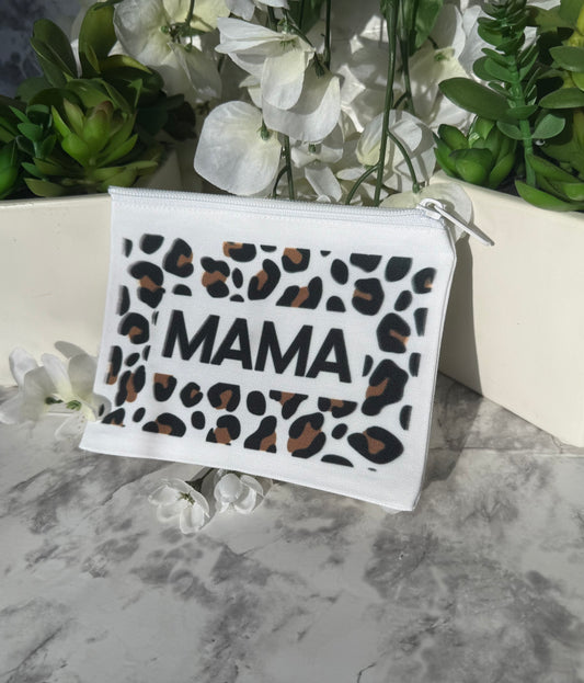 Mama Leopard print Makeup Bag